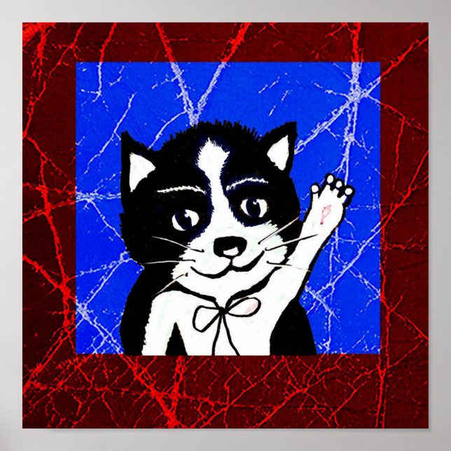 Cooler Katzenaufdruck, Werteplakatpapier (Matte) Poster (Vorne)