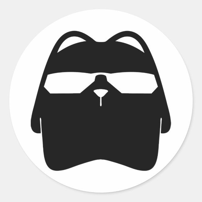 Cooler Katzenaufkleber, geheime Agent-Röhrchen, Runder Aufkleber (Vorderseite)