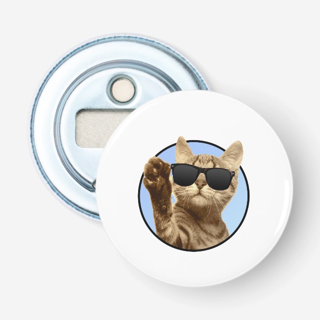 Cooler Katzenknopf Flaschenöffner (Vorderseite)