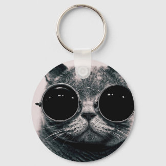 cooler Katzenkool mit Schattierungen Schlüsselanhänger