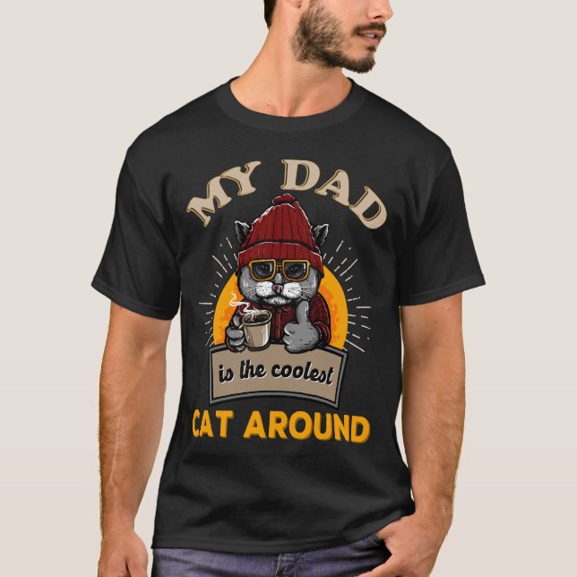 Cooler Katzenpapa T-Shirt (Vorderseite)