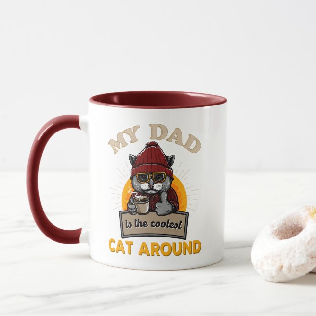 Cooler Katzenpapa Tasse (Mit Donut)