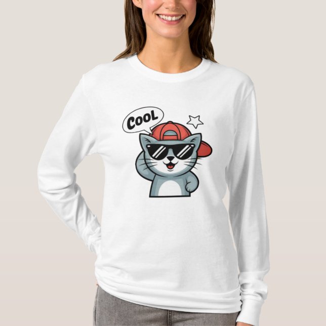 Cooler Katzenselbstbewusstsein T-Shirt (Vorderseite)