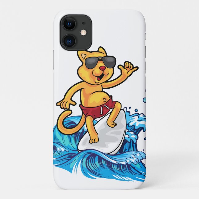Cooler Katzensurfer Case-Mate iPhone Hülle (Rückseite)