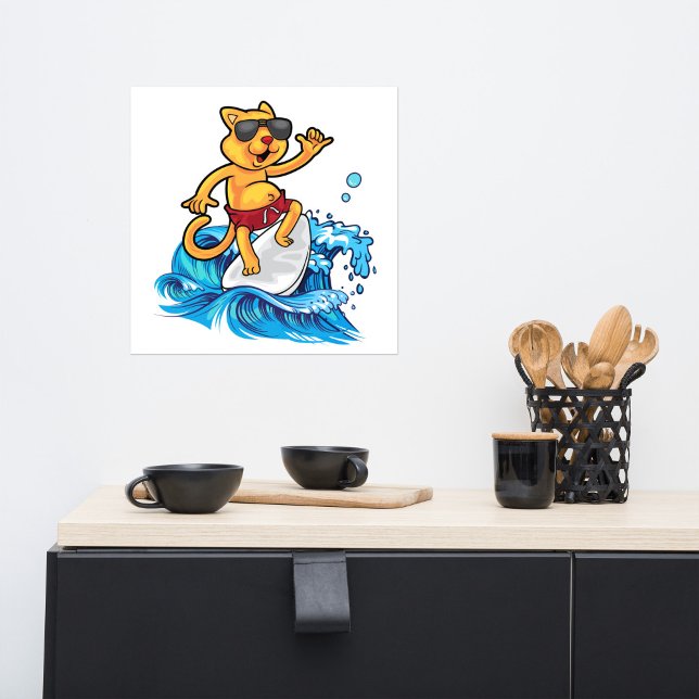 Cooler Katzensurfer Poster (Von Creator hochgeladen)