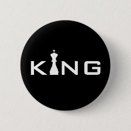 Cooler King Typografie-Schachspieler Button