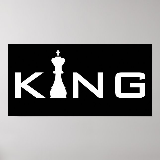 Cooler King Typografy Chess Player Poster (Vorne)