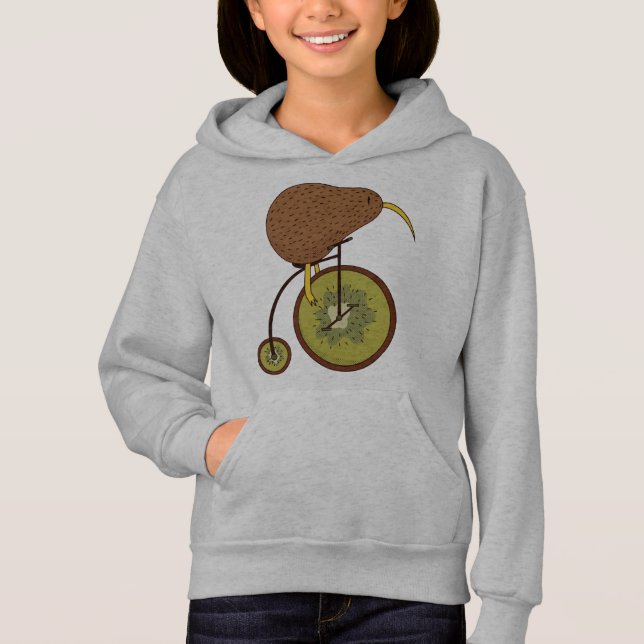 Cooler Kiwi Bird auf Kiwi Fruchtdesign Hoodie (Vorderseite)