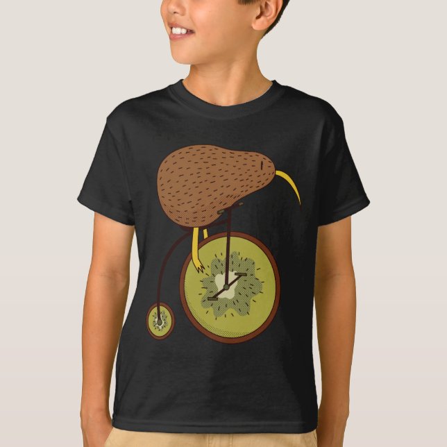 Cooler Kiwi Bird auf Kiwi Fruchtdesign T-Shirt (Vorderseite)
