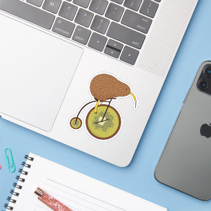 Cooler Kiwi-Vogel auf Kiwi-Frucht Aufkleber
