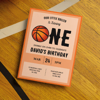 Cooler kleiner Baller Basketball 1. Geburtstag Einladung