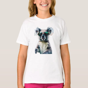 Cooler Koala in einem Jeep mit Ray-Ban Style Sonne T-Shirt