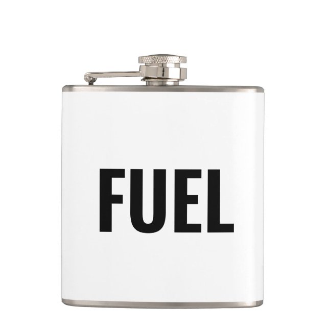 Cooler Kolben in Schwarz-Weiß Flachmann (Vorderseite)