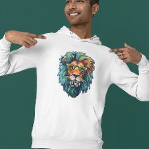 Cooler König – Farbiger Löwe mit Sonnenbrille Desi