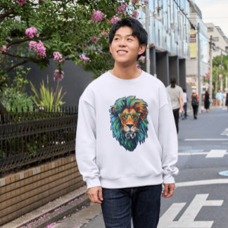 Cooler König – Farbiger Löwe mit Sonnenbrille-Desi Sweatshirt