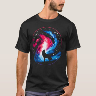 Cooler kosmischer Wolf Galaxy Graphic Space Art T-Shirt