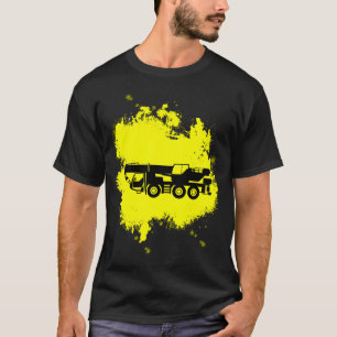 Cooler Kran in hellgelben Farben für den Bau T-Shirt