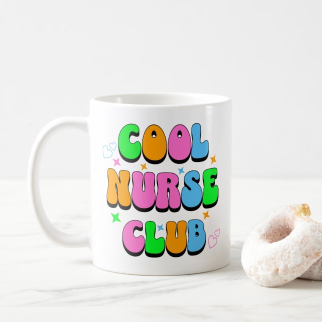 Cooler Krankenschwestern-Club Kaffeetasse (Mit Donut)