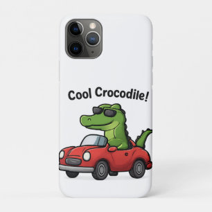 Cooler Krokodil-Cartoon in Sonnenbrille Autofahren Case-Mate iPhone Hülle