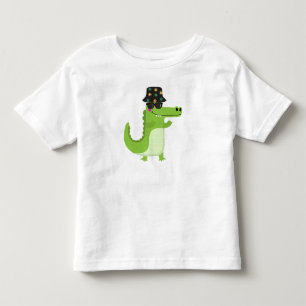 Cooler Krokodil mit Sonnenbrille und Blatt-Bucket- Kleinkind T-shirt