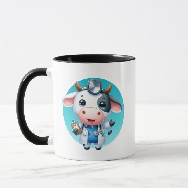 Cooler Kuh Doctor fügt Monogramm hinzu Tasse (Links)