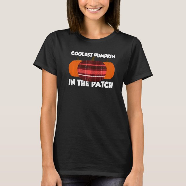 Cooler Kürbis in den Patch-Erntedank Pumpkin T-Shirt (Vorderseite)