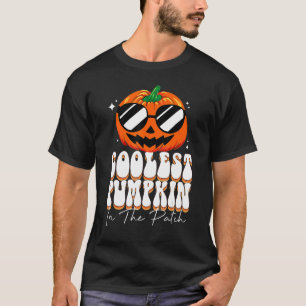 Cooler Kürbis in die Patchboys Retro Groovy Hal T-Shirt