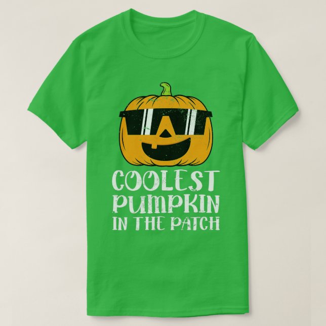 Cooler Kürbis in die Patchkinderjunge Hallowee T-Shirt (Design vorne)