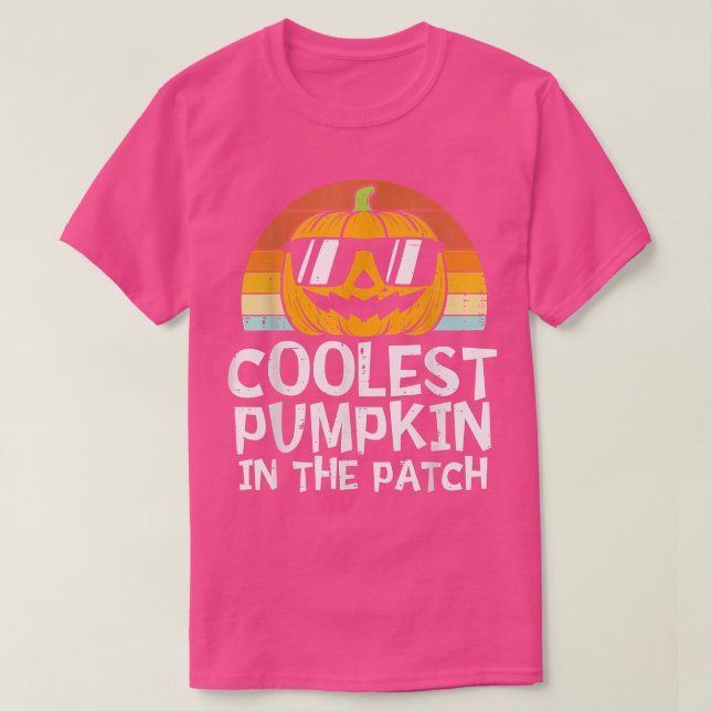 Cooler Kürbis in die Patchkinderjunge Hallowee T-Shirt (Design vorne)