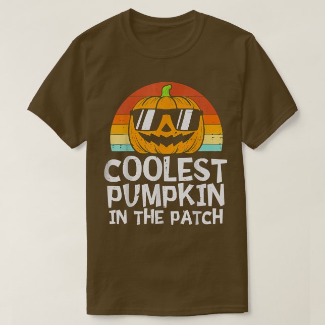 Cooler Kürbis in die Patchkinderjunge Hallowee T-Shirt (Design vorne)