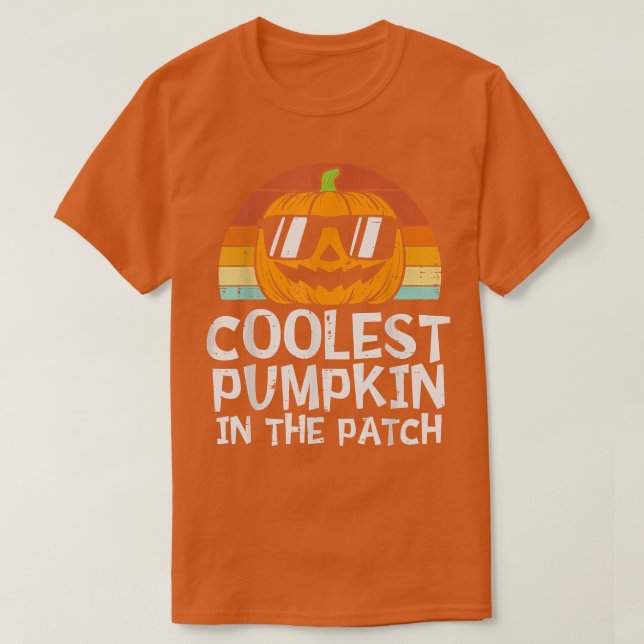 Cooler Kürbis in die Patchkinderjunge Hallowee T-Shirt (Design vorne)