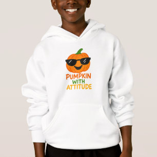 Cooler Kürbis mit Haltung - Kinder-Halloween-Hoodi Hoodie