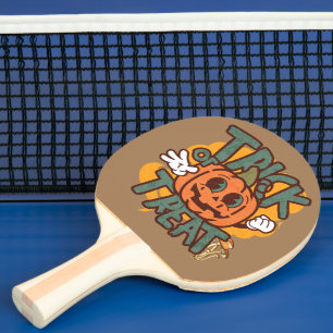 Cooler Kürbisgesicht Cartoon Brown probieren oder Tischtennis Schläger