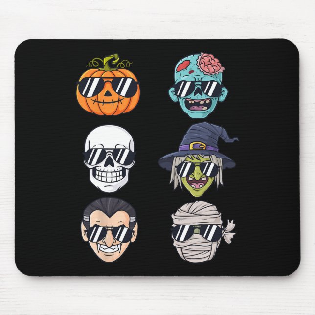 Cooler Kürbiskeil Halloween Skeleton Hexenvampire  Mousepad (Vorne)