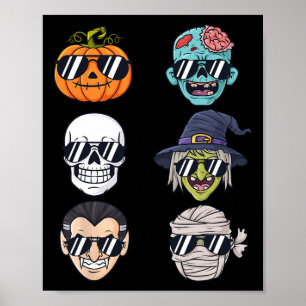 Cooler Kürbiskeil Halloween Skeleton Hexenvampire  Poster