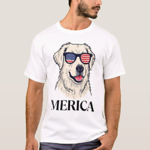 Cooler Labrador "Merica Independence Day Apparel T-Shirt