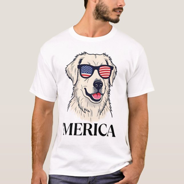 Cooler Labrador "Merica Independence Day Apparel T-Shirt (Vorderseite)