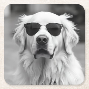 Cooler Labrador mit Sonnenbrille – Lustiges Hunded Rechteckiger Pappuntersetzer
