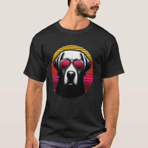 Cooler Labrador Retriever Hund Vintage Sonnenunter T-Shirt