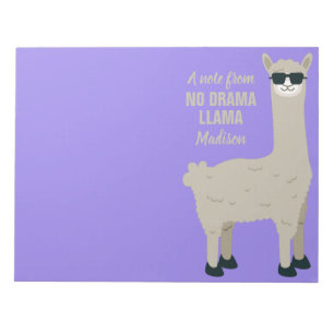 Cooler Lama individuelle Name & Farbe Notizblock