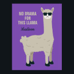 Cooler Lama-individuelle Name, Text- und Farbposte Poster<br><div class="desc">Sie können die Hintergrundfarbe dieses Elements auf jede gewollt Farbe anpassen. Sehen Sie in meinem Shop für weitere Artikel mit diesem Bild.</div>