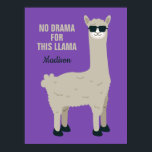 Cooler Lama-individuelle Name, Text- und Farbposte Poster<br><div class="desc">Sie können die Hintergrundfarbe dieses Elements auf jede gewollt Farbe anpassen. Sehen Sie in meinem Shop für weitere Artikel mit diesem Bild.</div>