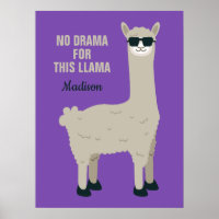 Cooler Lama-individuelle Name, Text- und Farbposte