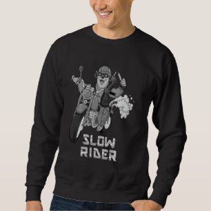 Cooler Langläufer Funny Sloth auf Motorradfahren F Sweatshirt