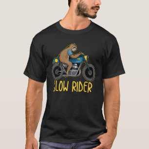 Cooler Langläufer Funny Sloth auf Motorradfahren F T-Shirt