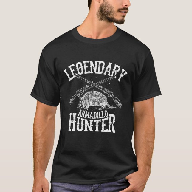 Cooler Legendär Armadillo Hunter | Funny Hunting L T-Shirt (Vorderseite)