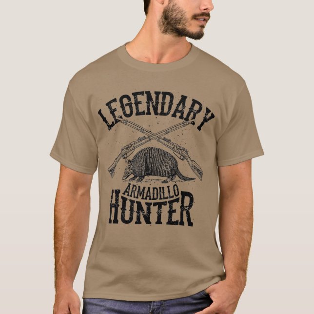 Cooler Legendär Armadillo Hunter Funny Hunting T-Shirt (Vorderseite)