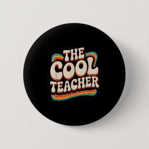 Cooler Lehrer Retro Vintage-Stil Schulpersonal Button