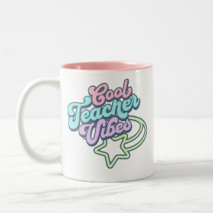 Cooler Lehrer Vibes Retro Styling Geschenk Grün Zweifarbige Tasse