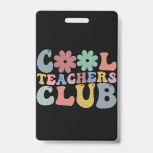 Cooler Lehrerclub Retro Groovy Zurück zur Schule  Ausweis